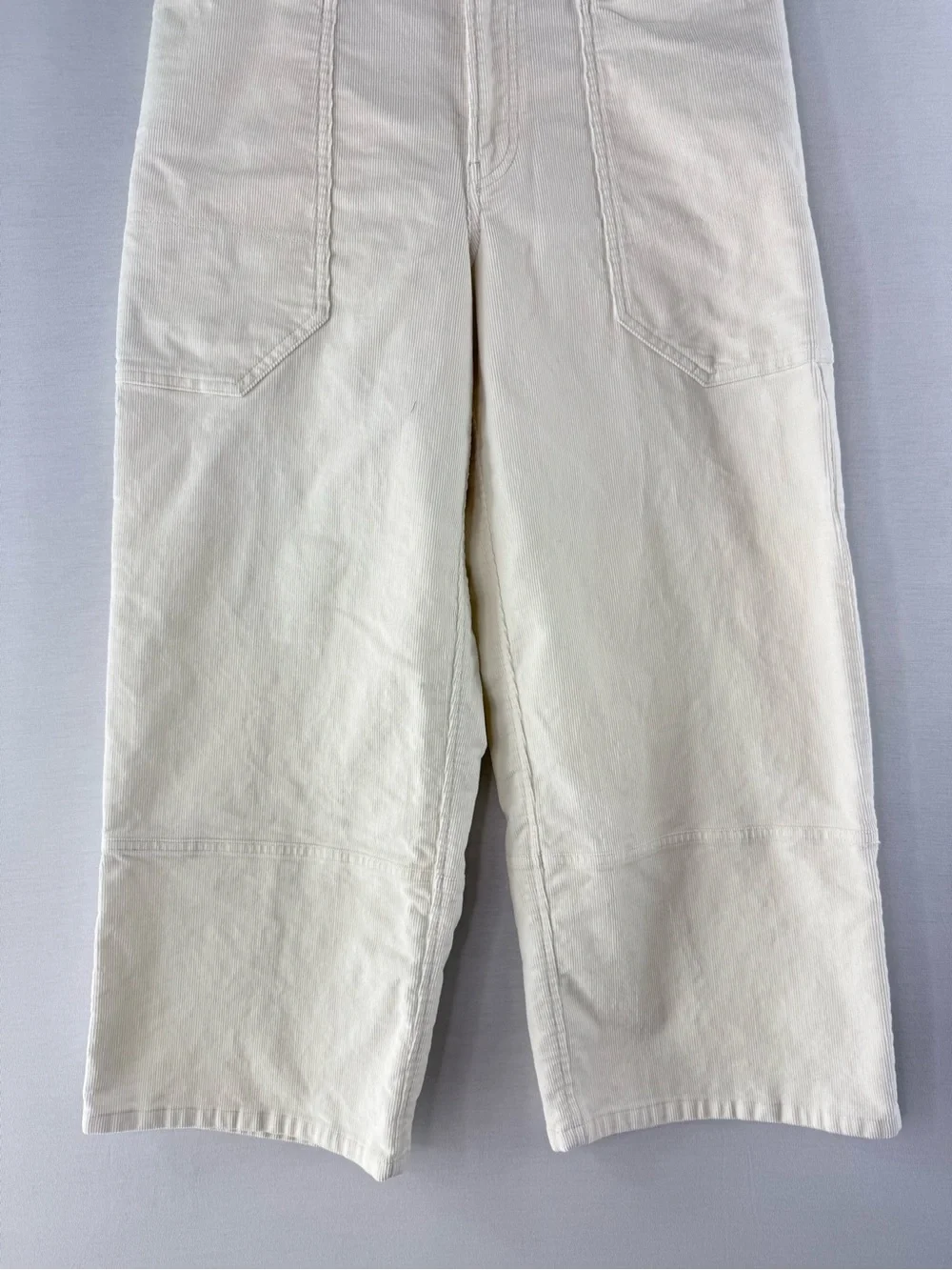Everlane Way High Cream Corduroy Gardner Wide-Leg Pants